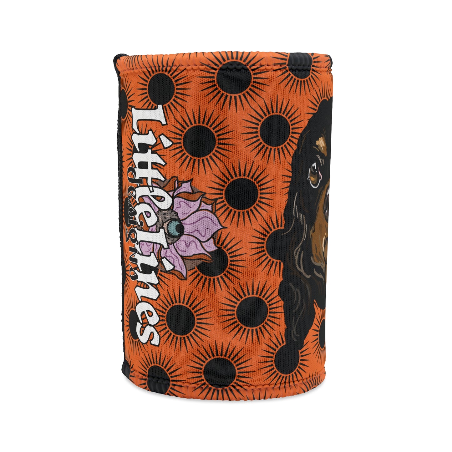 Cavalier Dog Stubby cooler | Budstubs Floral collection | LittleLinesdesigns