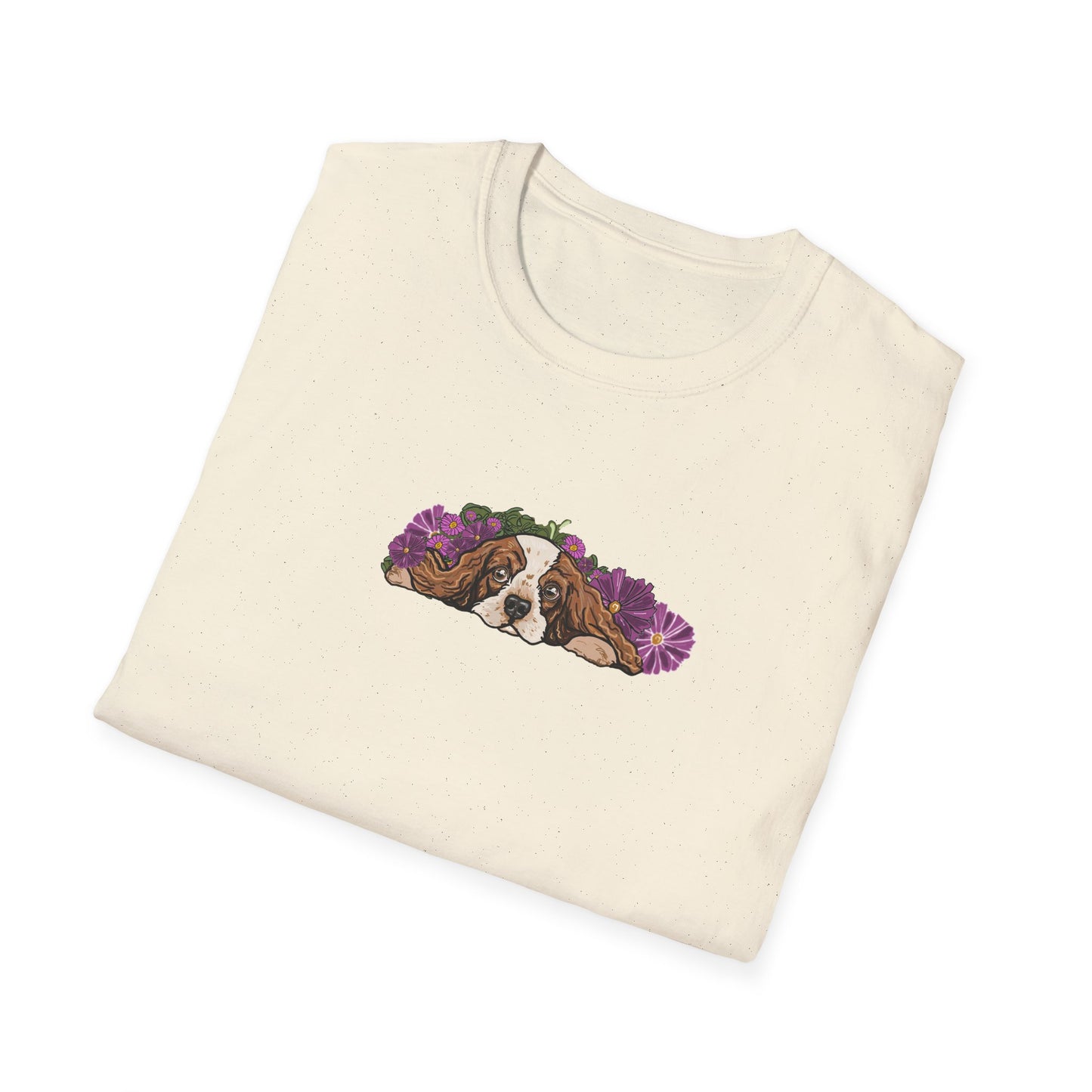 Cavalier Dog T-shirt | Floral Ocean Sea Grasses | LittleLinesdesigns