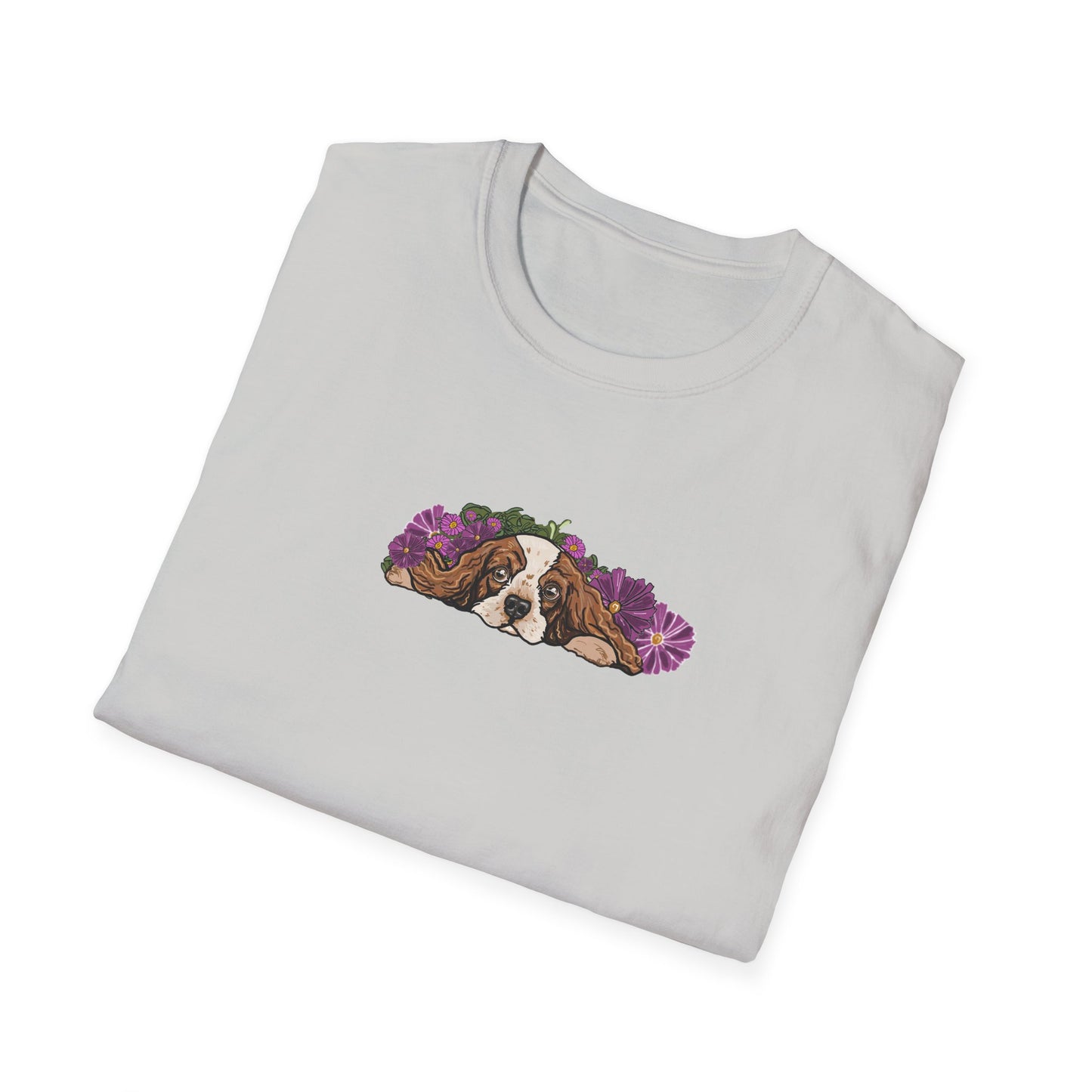 Cavalier Dog T-shirt | Floral Ocean Sea Grasses | LittleLinesdesigns
