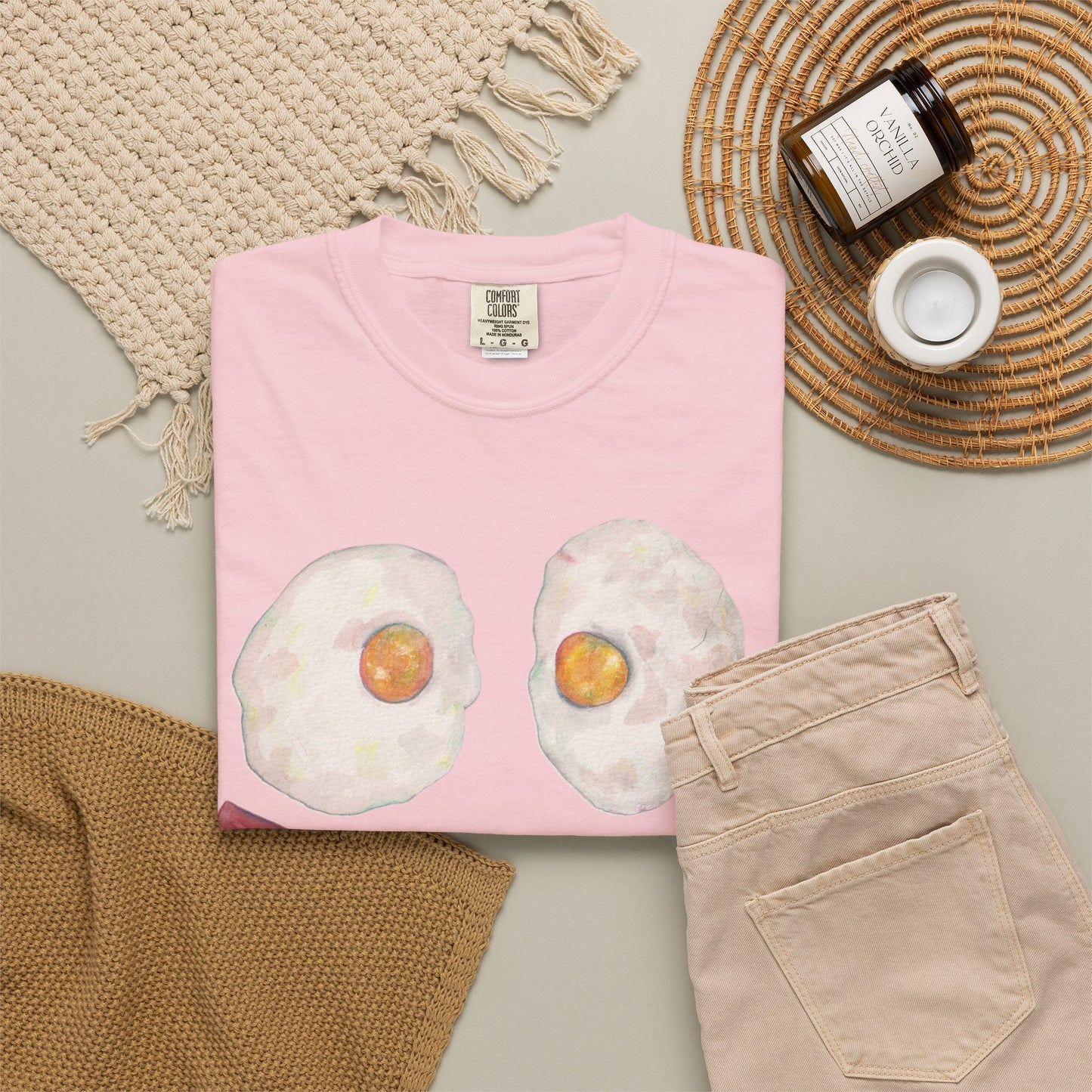 BIG Happy Breakfast Tee | Smiley Egg & Bacon Graphic T-Shirt