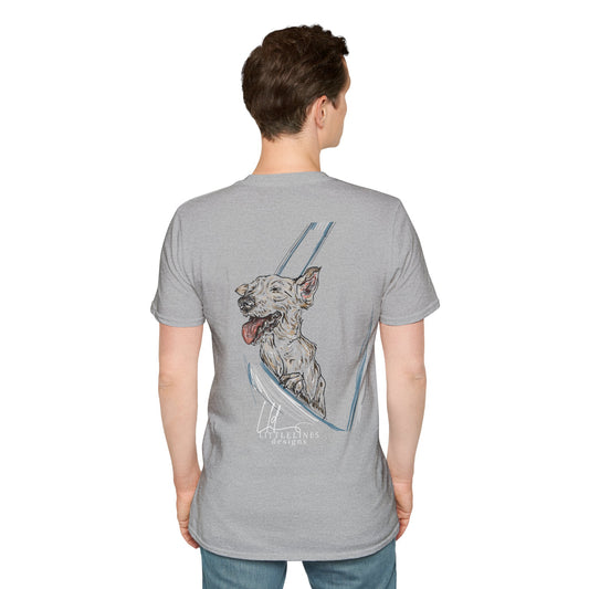 Happy Terrier dog T-shirt | Happy Dog Window collection | LittleLinesdesigns
