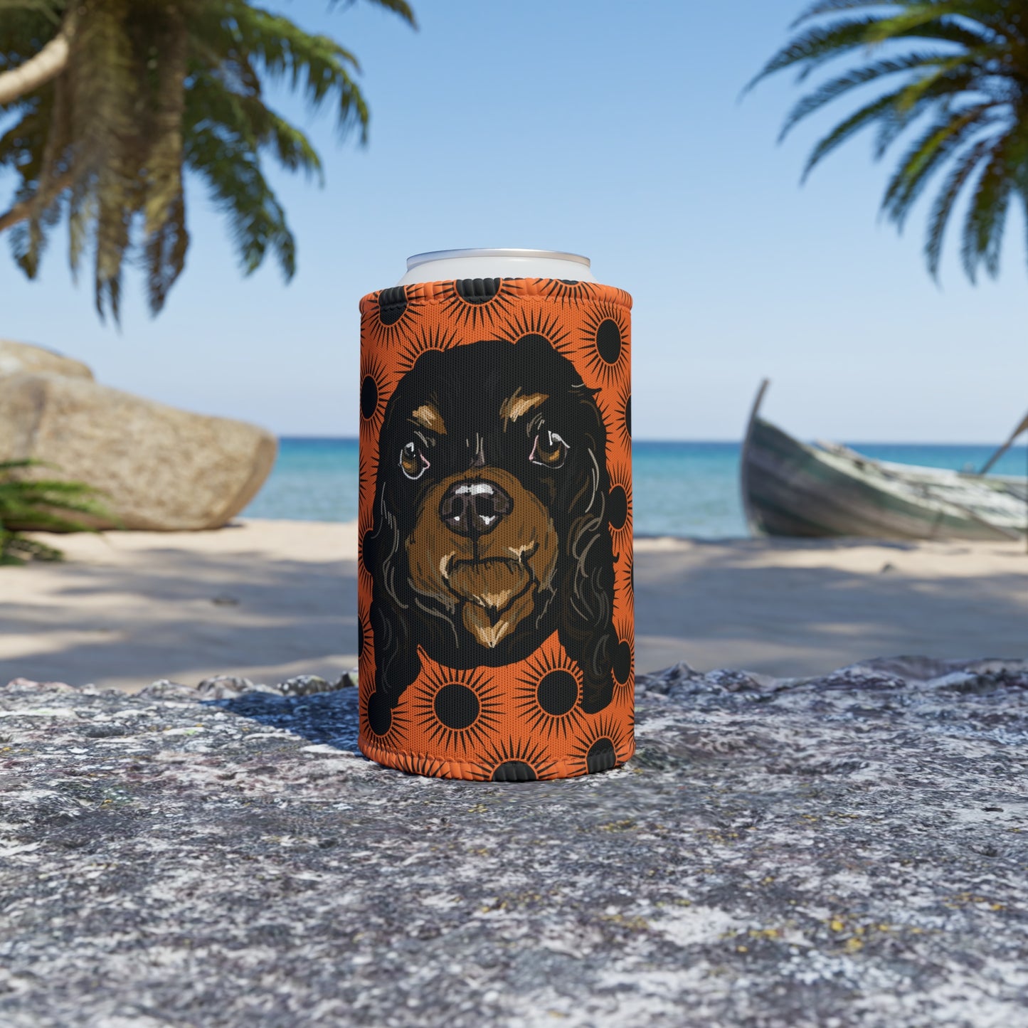 Cavalier Dog Stubby cooler | Budstubs Floral collection | LittleLinesdesigns