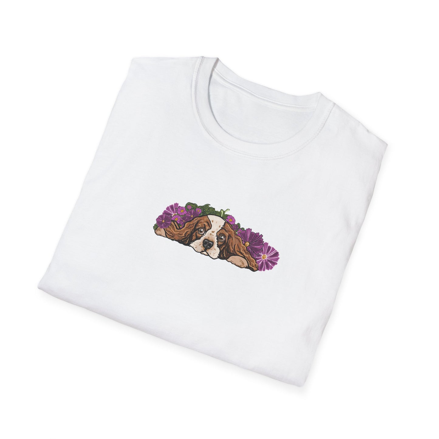 Cavalier Dog T-shirt | Floral Ocean Sea Grasses | LittleLinesdesigns