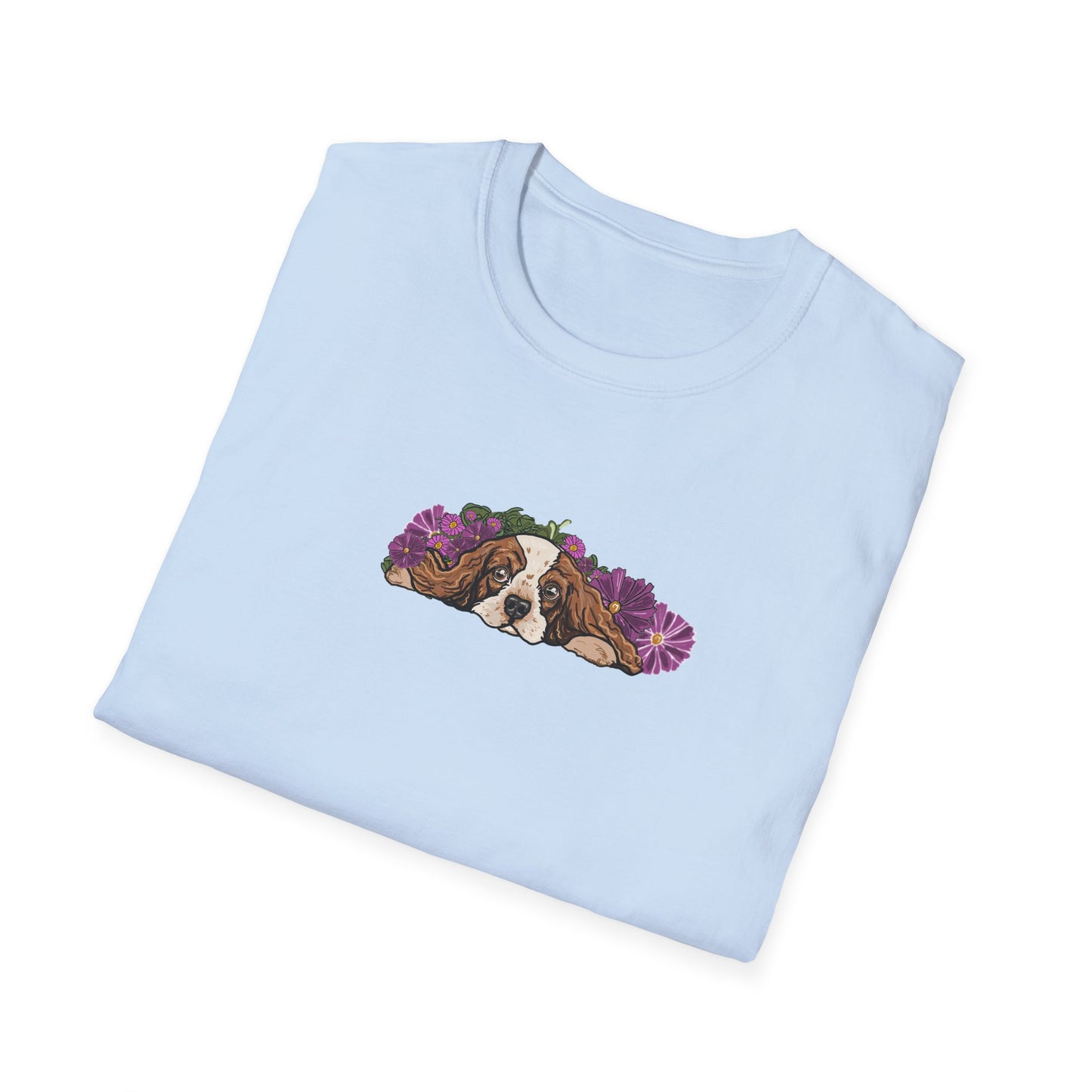 Cavalier Dog T-shirt | Floral Ocean Sea Grasses | LittleLinesdesigns