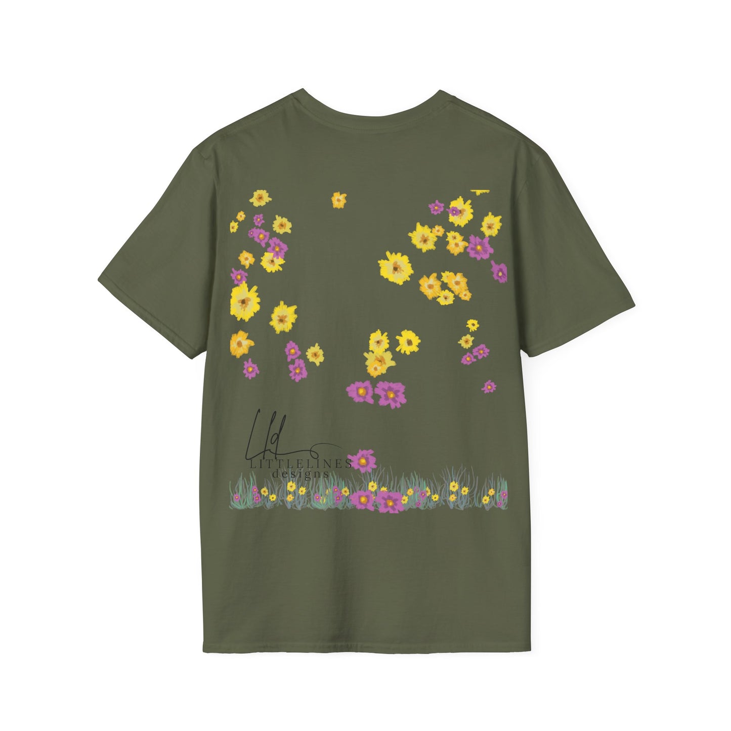 Hand drawn flower seagrasses T-shirt | "Surrounds" Floral Landscape collection | LittleLinesdesigns