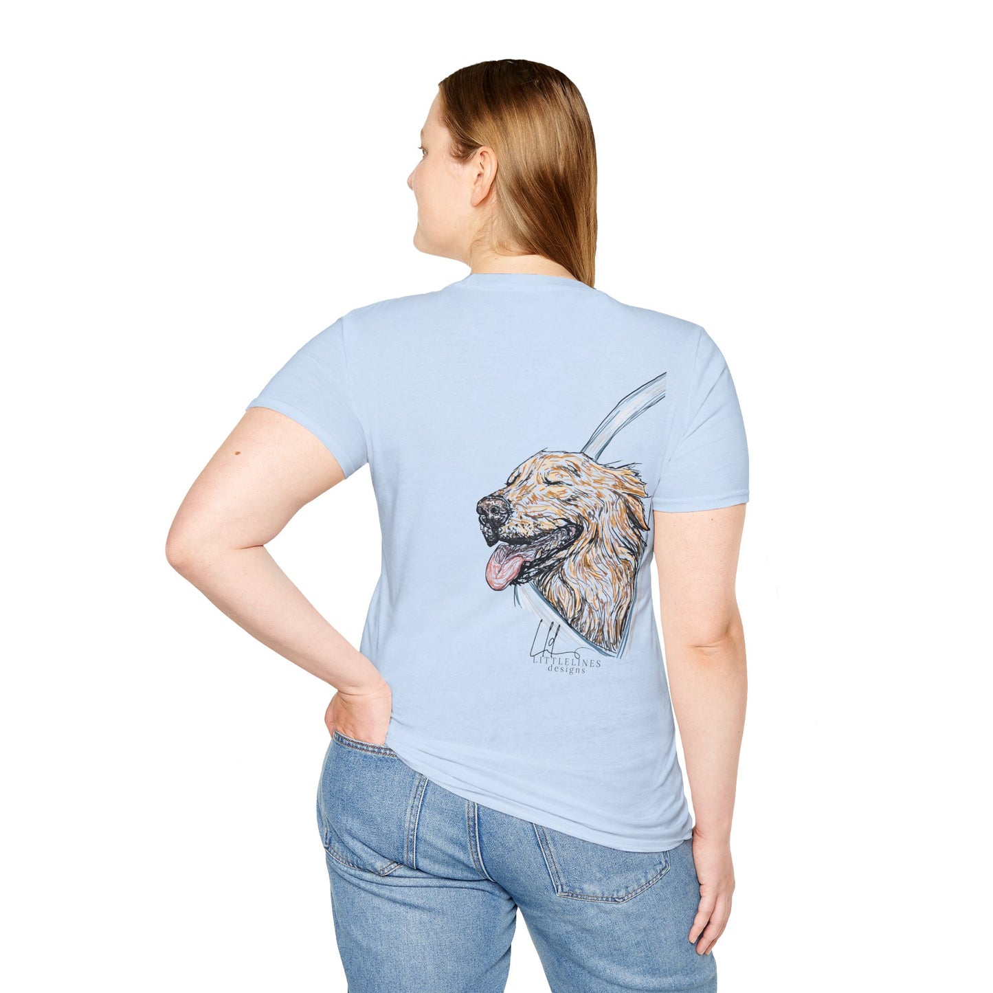 Happy Golden Retriever dog Window | Happy Window collection | LittleLinesdesigns