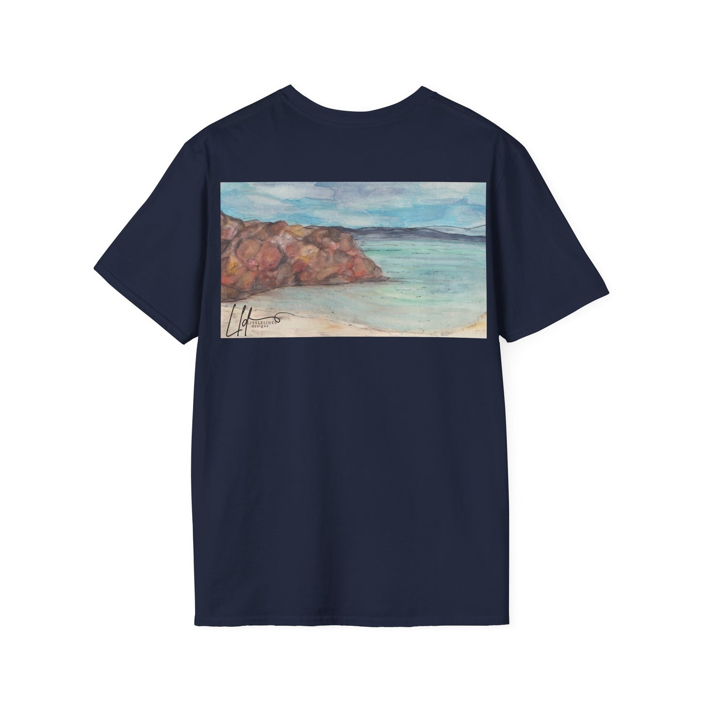 Ocean Lanscape "on the rocks" T-shirt | "Surrounds" Landscape collection | LittleLinesdesigns