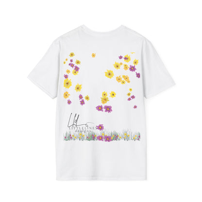 Hand drawn flower seagrasses T-shirt | "Surrounds" Floral Landscape collection | LittleLinesdesigns
