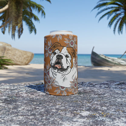Bulldog Stubby Cooler | Budstubs Floral collection | LittleLinesdesigns