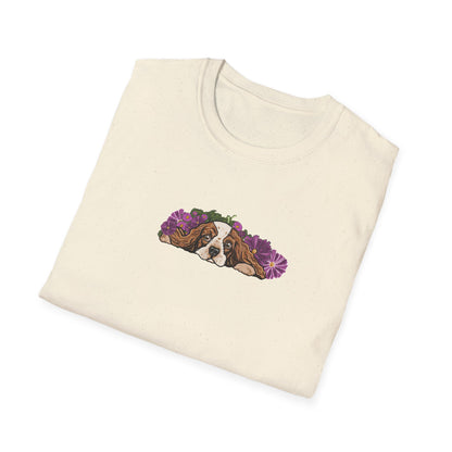 Cavalier Dog T-shirt | Floral Ocean Sea Grasses | LittleLinesdesigns