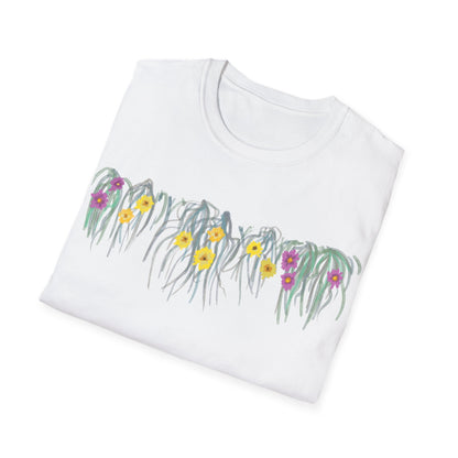 Hand drawn flower seagrasses T-shirt | "Surrounds" Floral Landscape collection | LittleLinesdesigns