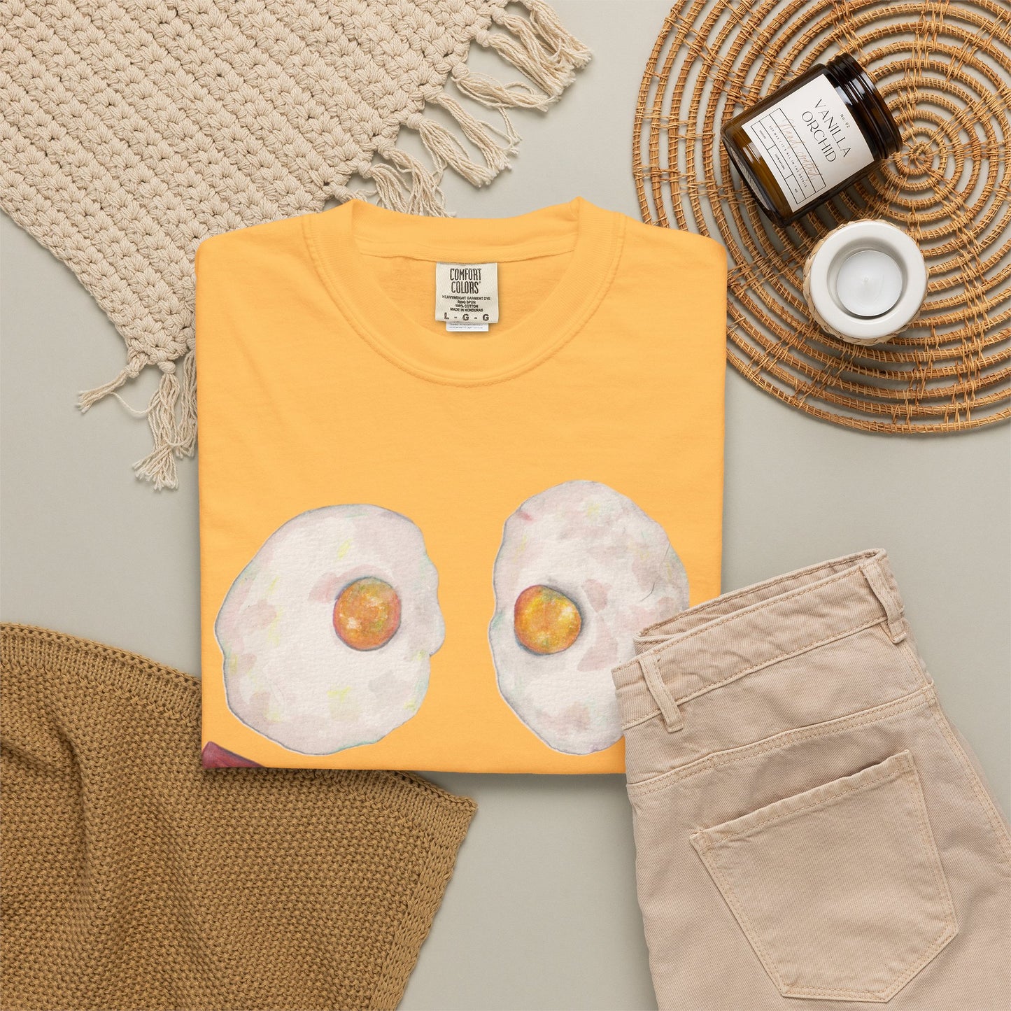 BIG Happy Breakfast Tee | Smiley Egg & Bacon Graphic T-Shirt