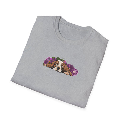 Cavalier Dog T-shirt | Floral Ocean Sea Grasses | LittleLinesdesigns