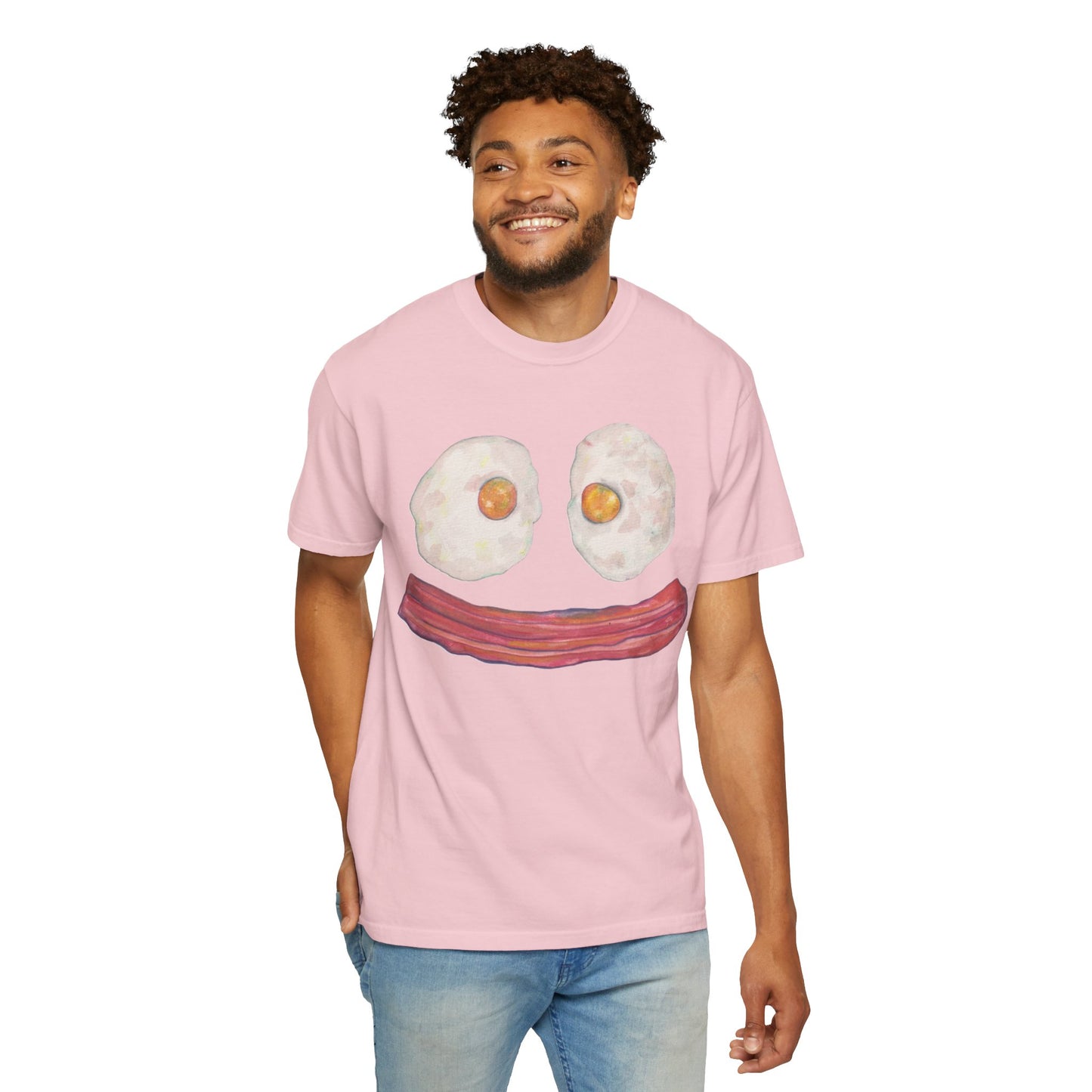 BIG Happy Breakfast Tee | Smiley Egg & Bacon Graphic T-Shirt