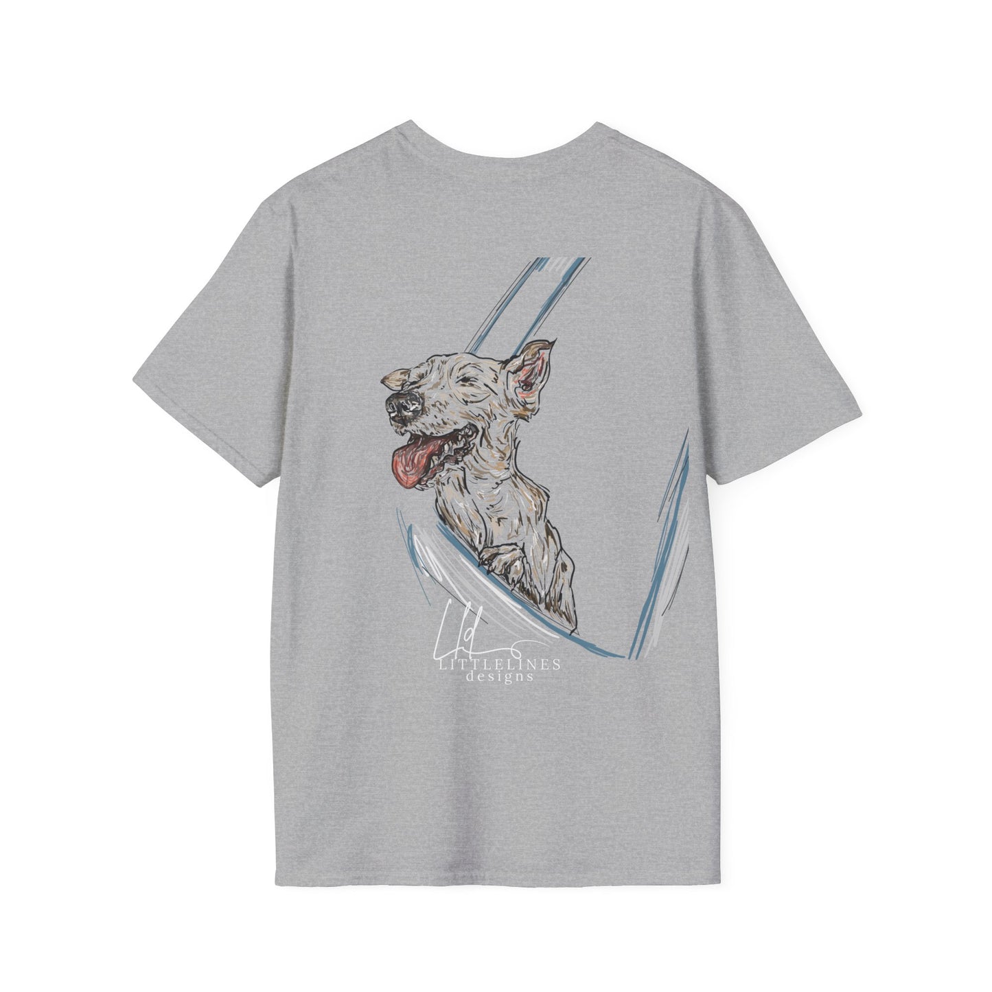 Happy Terrier dog T-shirt | Happy Dog Window collection | LittleLinesdesigns