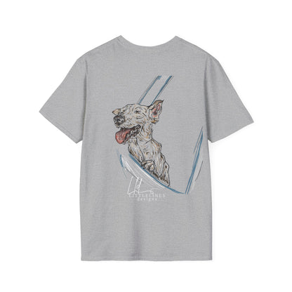 Happy Terrier dog T-shirt | Happy Dog Window collection | LittleLinesdesigns