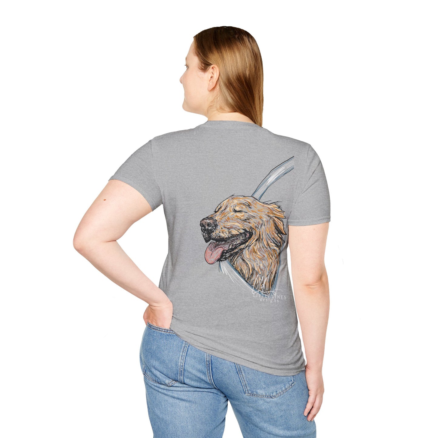 Happy Golden Retriever dog Window | Happy Window collection | LittleLinesdesigns