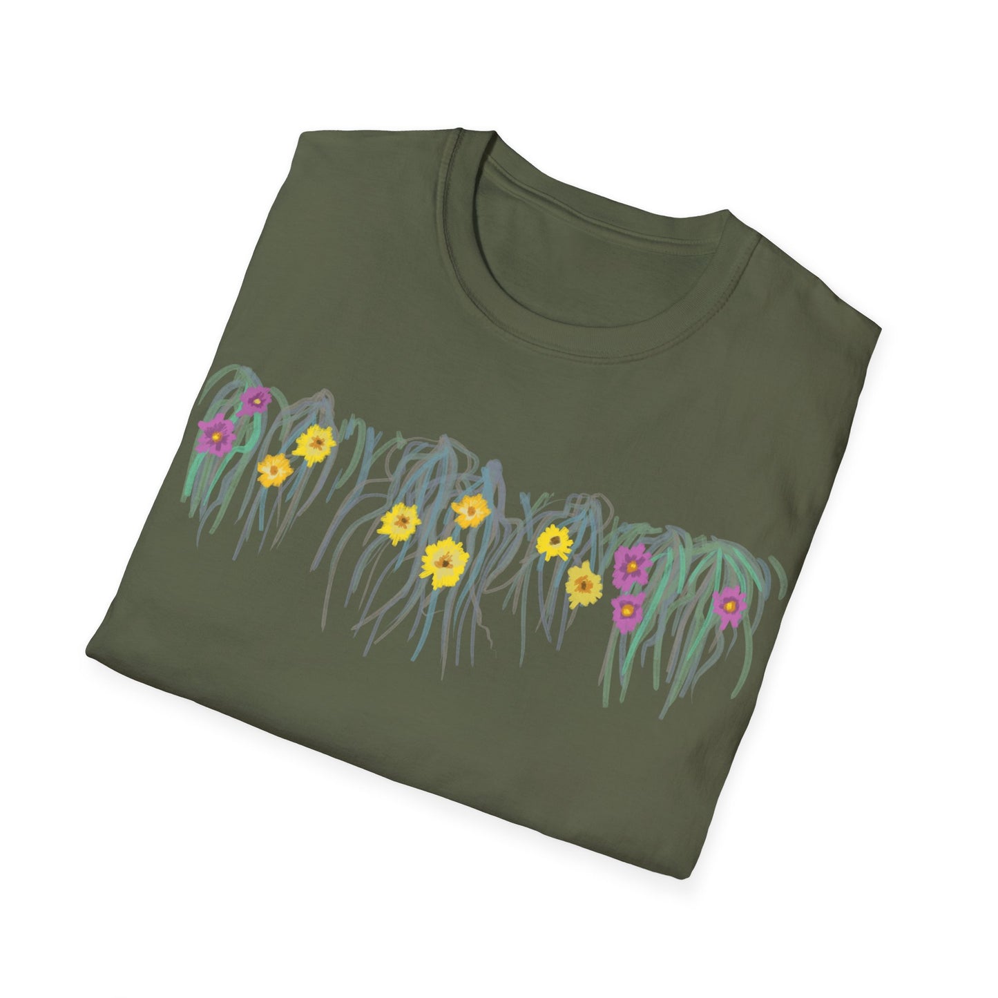 Hand drawn flower seagrasses T-shirt | "Surrounds" Floral Landscape collection | LittleLinesdesigns
