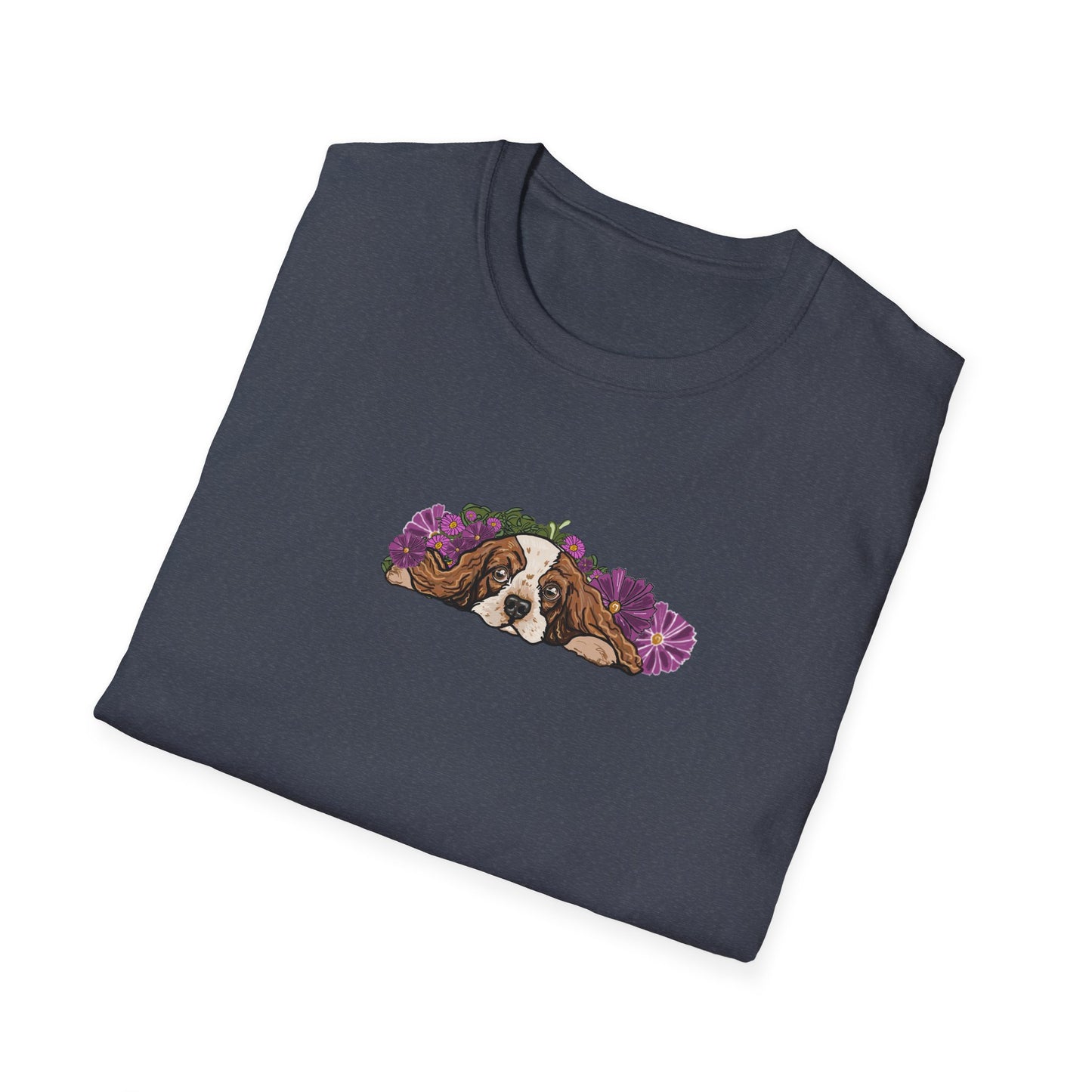 Cavalier Dog T-shirt | Floral Ocean Sea Grasses | LittleLinesdesigns