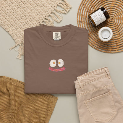 Happy Breakfast Tee | Smiley Egg & Bacon Graphic T-Shirt