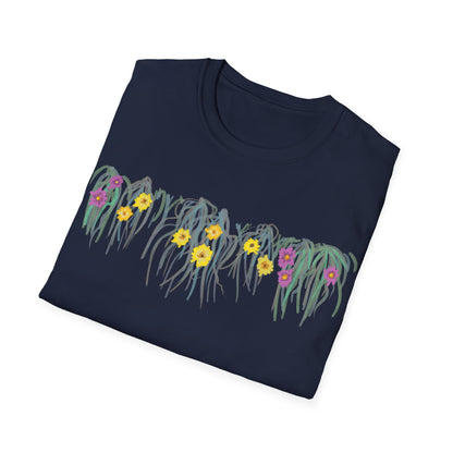 Hand drawn flower seagrasses T-shirt | "Surrounds" Floral Landscape collection | LittleLinesdesigns