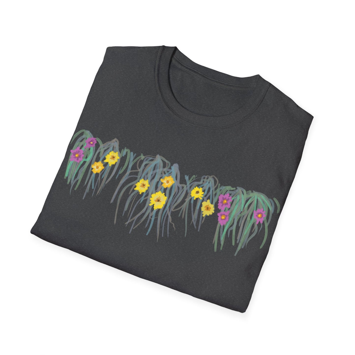 Hand drawn flower seagrasses T-shirt | "Surrounds" Floral Landscape collection | LittleLinesdesigns