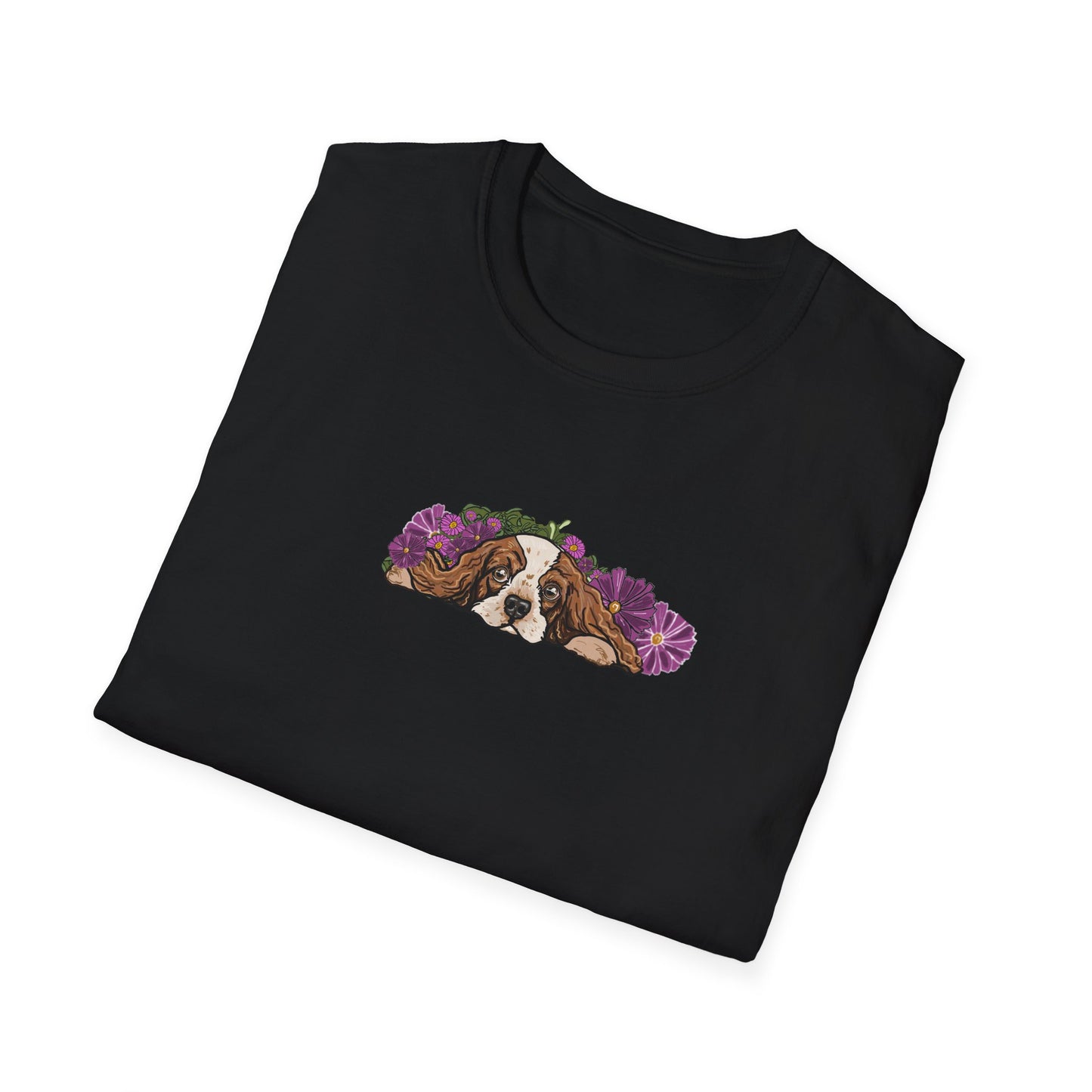 Cavalier Dog T-shirt | Floral Ocean Sea Grasses | LittleLinesdesigns