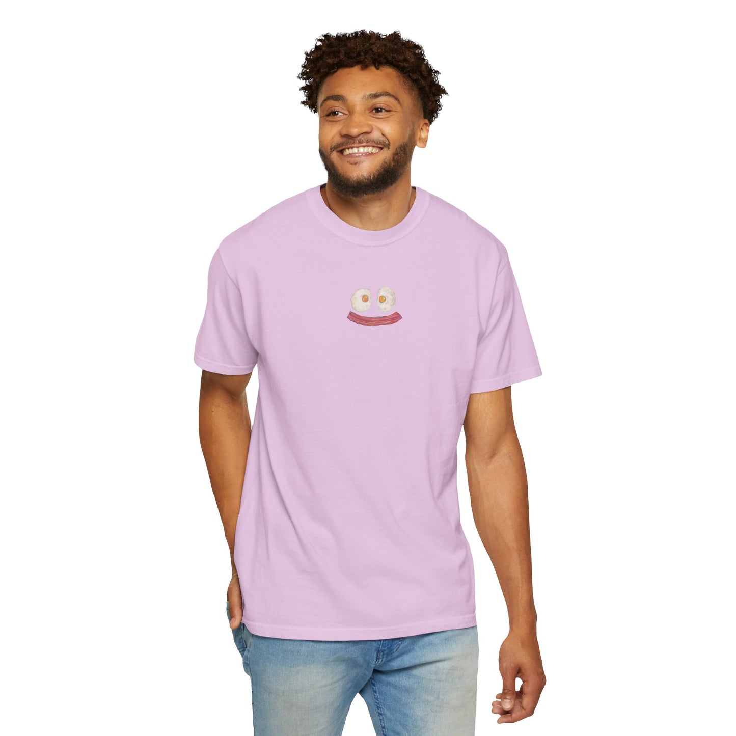 Happy Breakfast Tee | Smiley Egg & Bacon Graphic T-Shirt