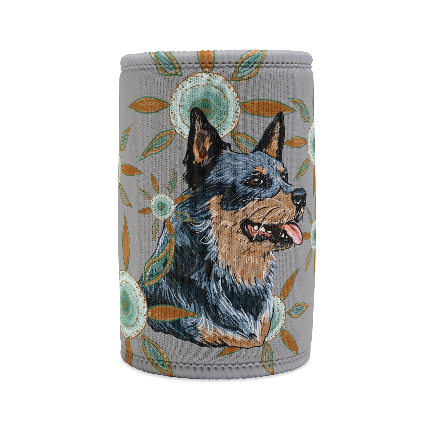 Blue Heeler Stubby Cooler | Budstub floral collection | LittleLinesdesigns