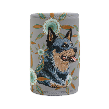 Blue Heeler Stubby Cooler | Budstub floral collection | LittleLinesdesigns