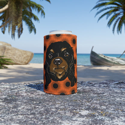 Cavalier Dog Stubby cooler | Budstubs Floral collection | LittleLinesdesigns