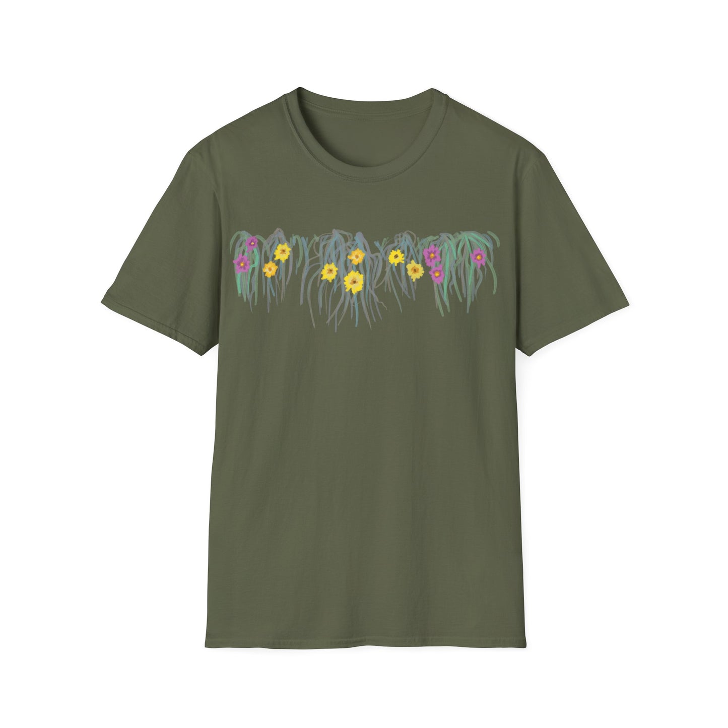 Hand drawn flower seagrasses T-shirt | "Surrounds" Floral Landscape collection | LittleLinesdesigns