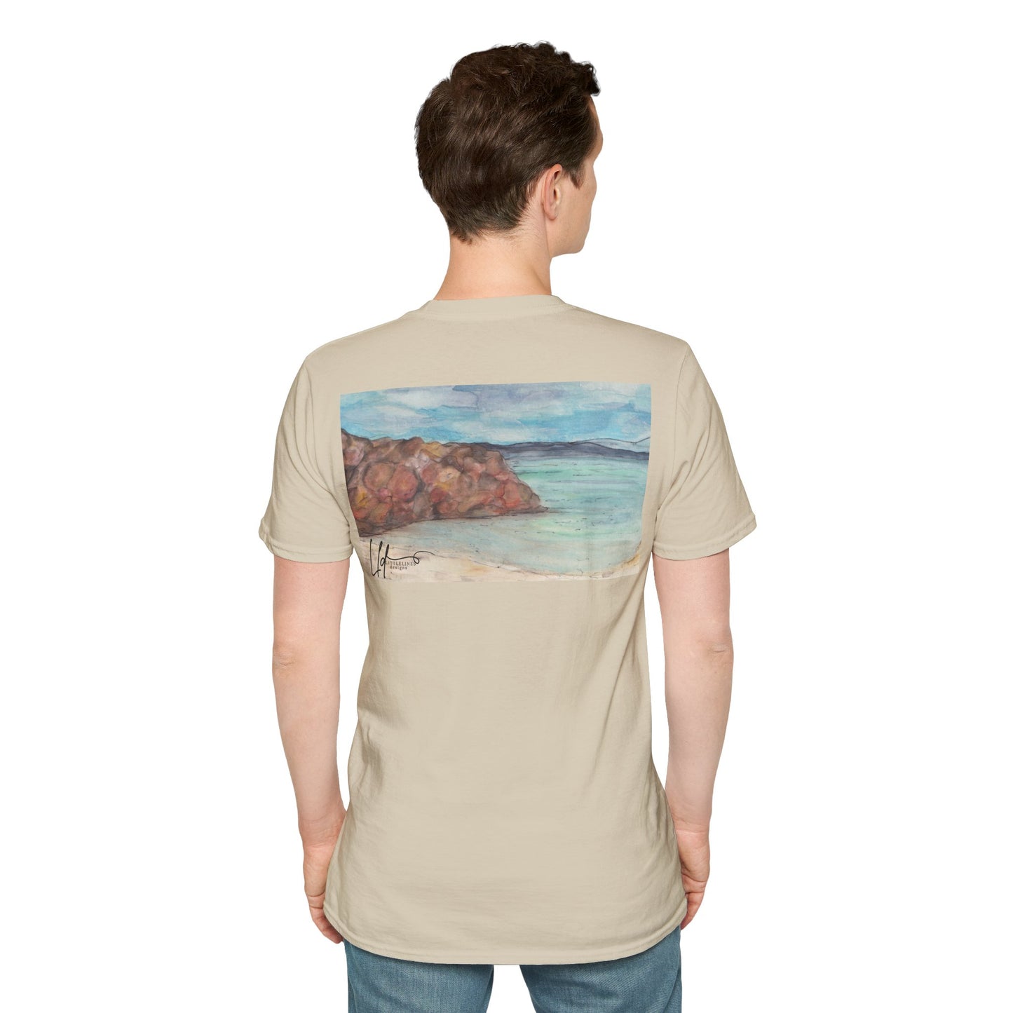 Ocean Lanscape "on the rocks" T-shirt | "Surrounds" Landscape collection | LittleLinesdesigns