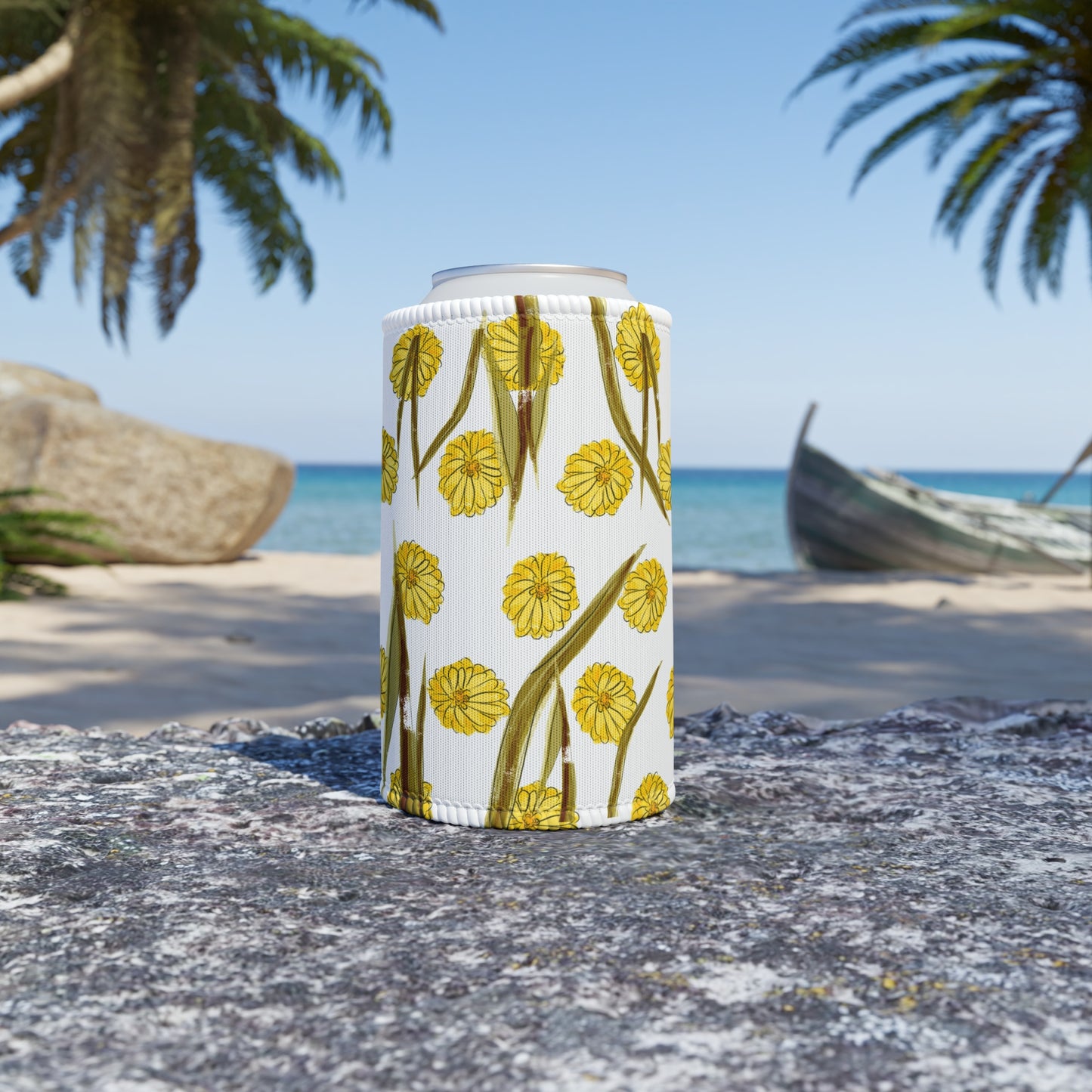 Dandelion Australian Flower Stubby Cooler | Budstub floral collection | LittleLinesdesigns