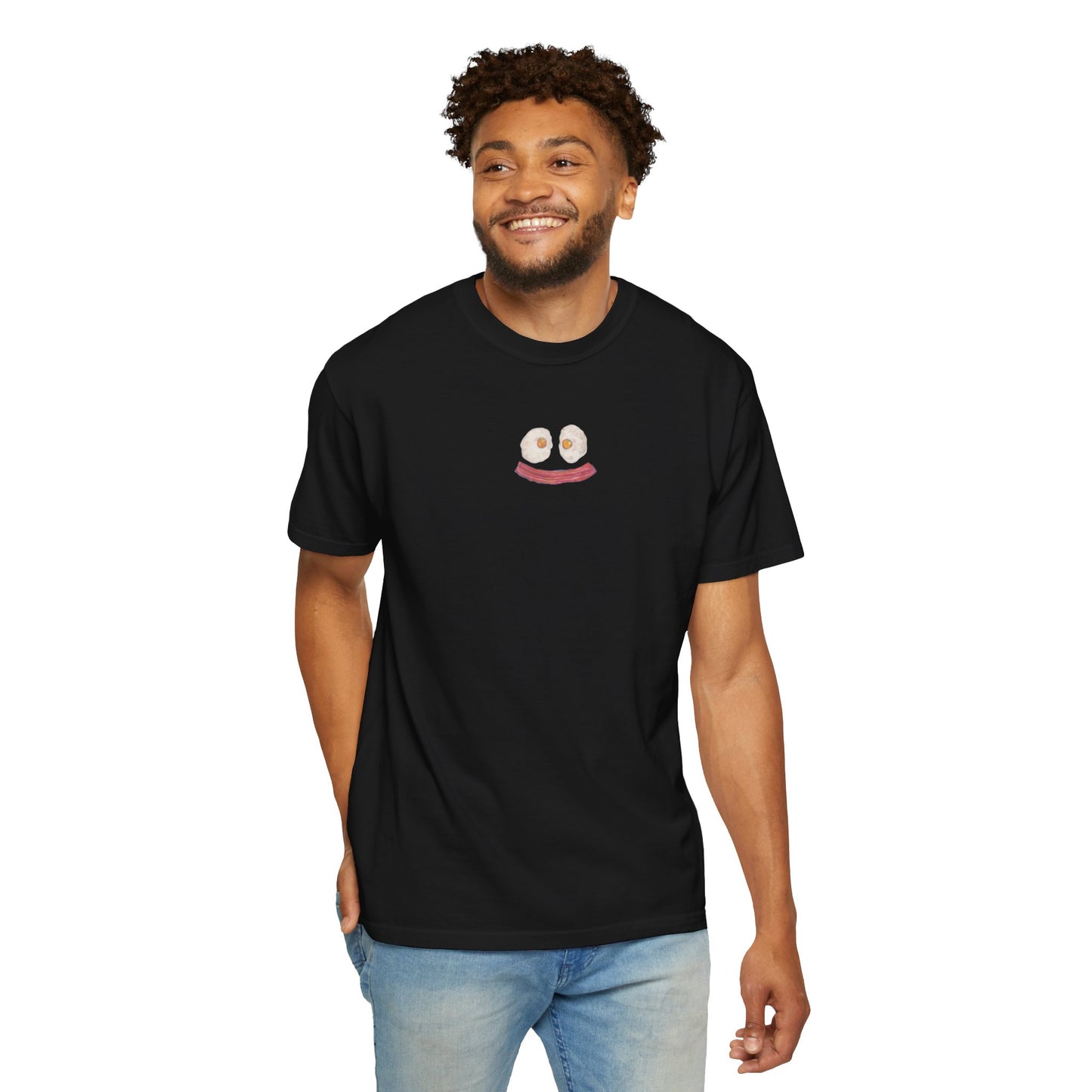 Happy Breakfast Tee | Smiley Egg & Bacon Graphic T-Shirt