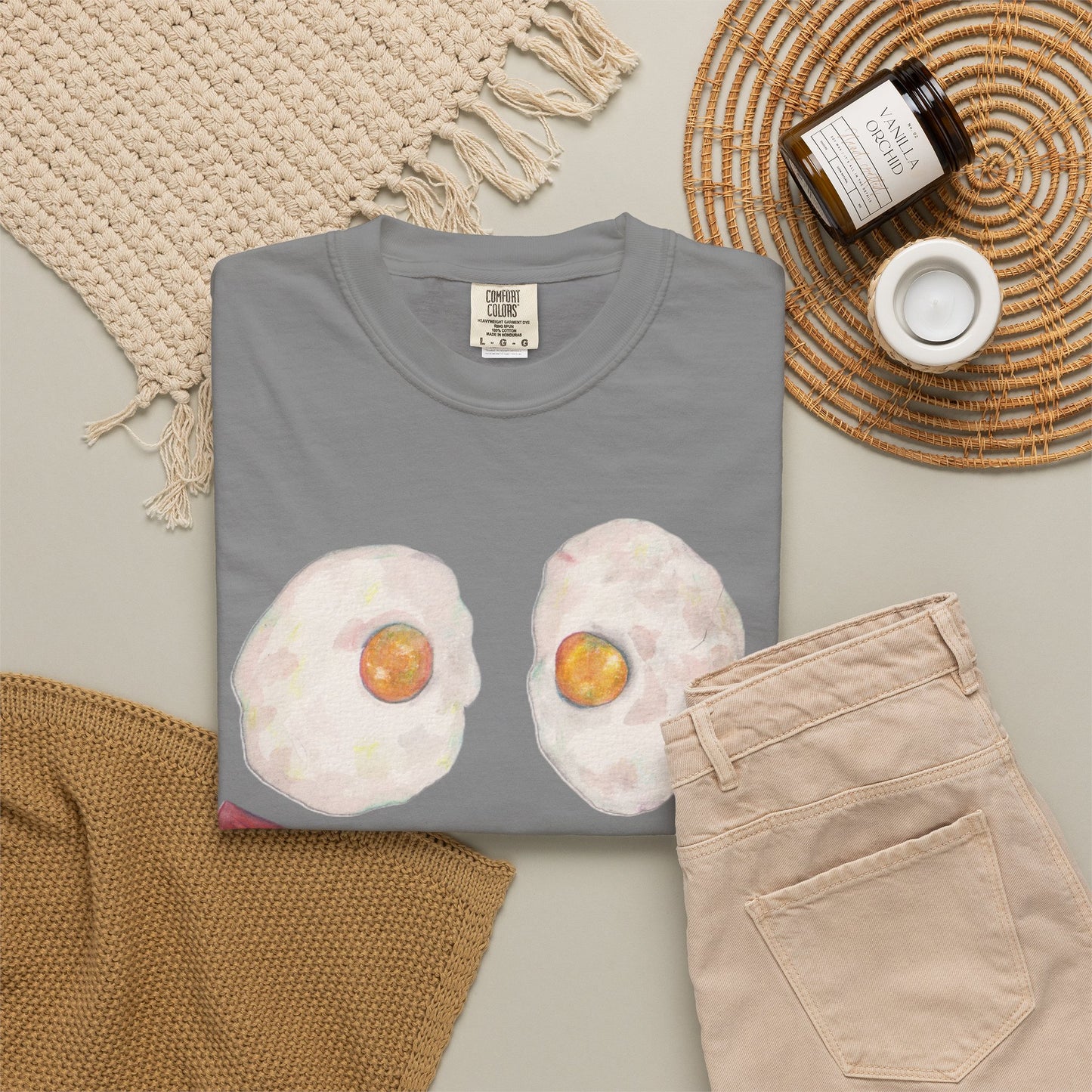 BIG Happy Breakfast Tee | Smiley Egg & Bacon Graphic T-Shirt