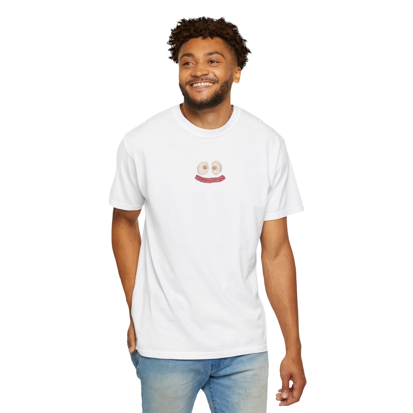 Happy Breakfast Tee | Smiley Egg & Bacon Graphic T-Shirt