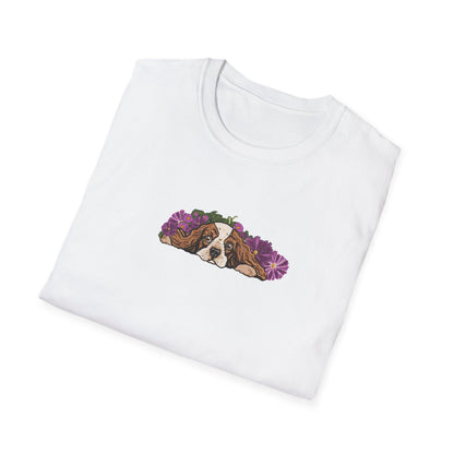 Cavalier Dog T-shirt | Floral Ocean Sea Grasses | LittleLinesdesigns