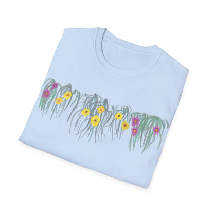 Hand drawn flower seagrasses T-shirt | "Surrounds" Floral Landscape collection | LittleLinesdesigns