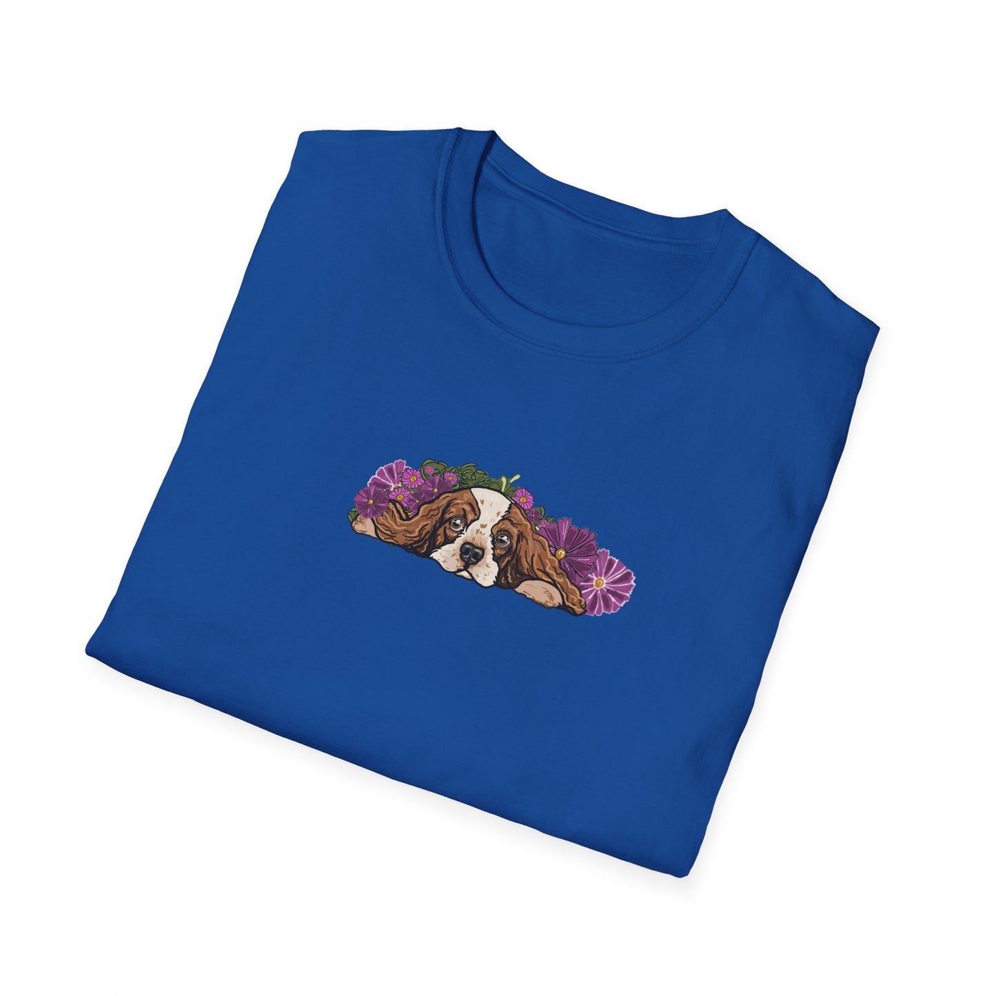 Cavalier Dog T-shirt | Floral Ocean Sea Grasses | LittleLinesdesigns