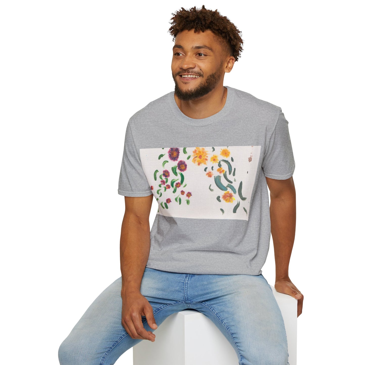 Hand painted "with the rocks" ocean T-Shirt | "Surrounds" Lanscape Floral collection | LittleLiinesdesigns