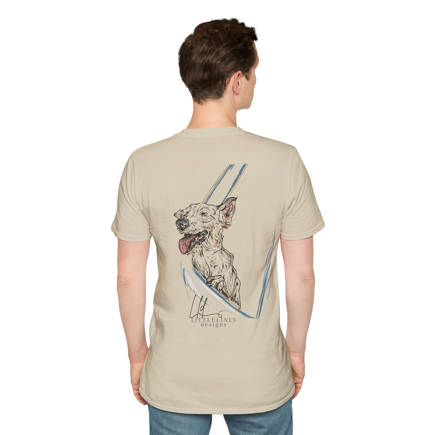 Happy Terrier dog T-shirt | Happy Dog Window collection | LittleLinesdesigns