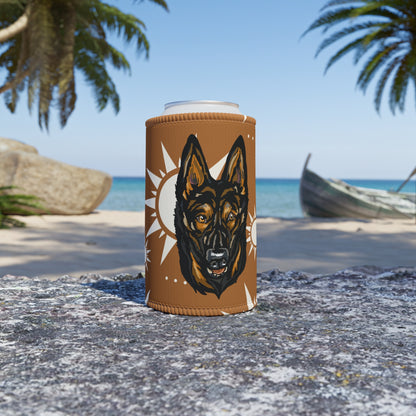 German Shephard Dog Stubby cooler | Budstubs Floral collection | LittleLinesdesigns