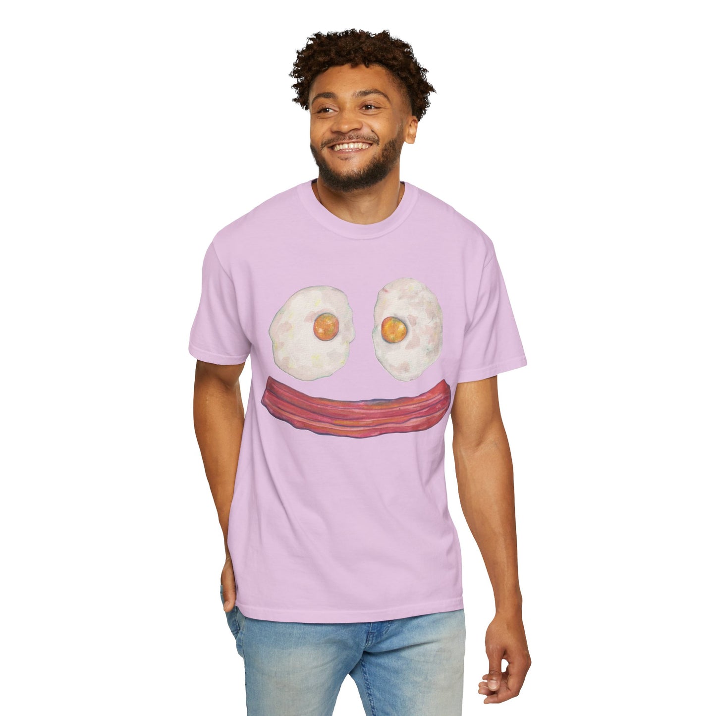 BIG Happy Breakfast Tee | Smiley Egg & Bacon Graphic T-Shirt