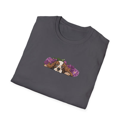 Cavalier Dog T-shirt | Floral Ocean Sea Grasses | LittleLinesdesigns