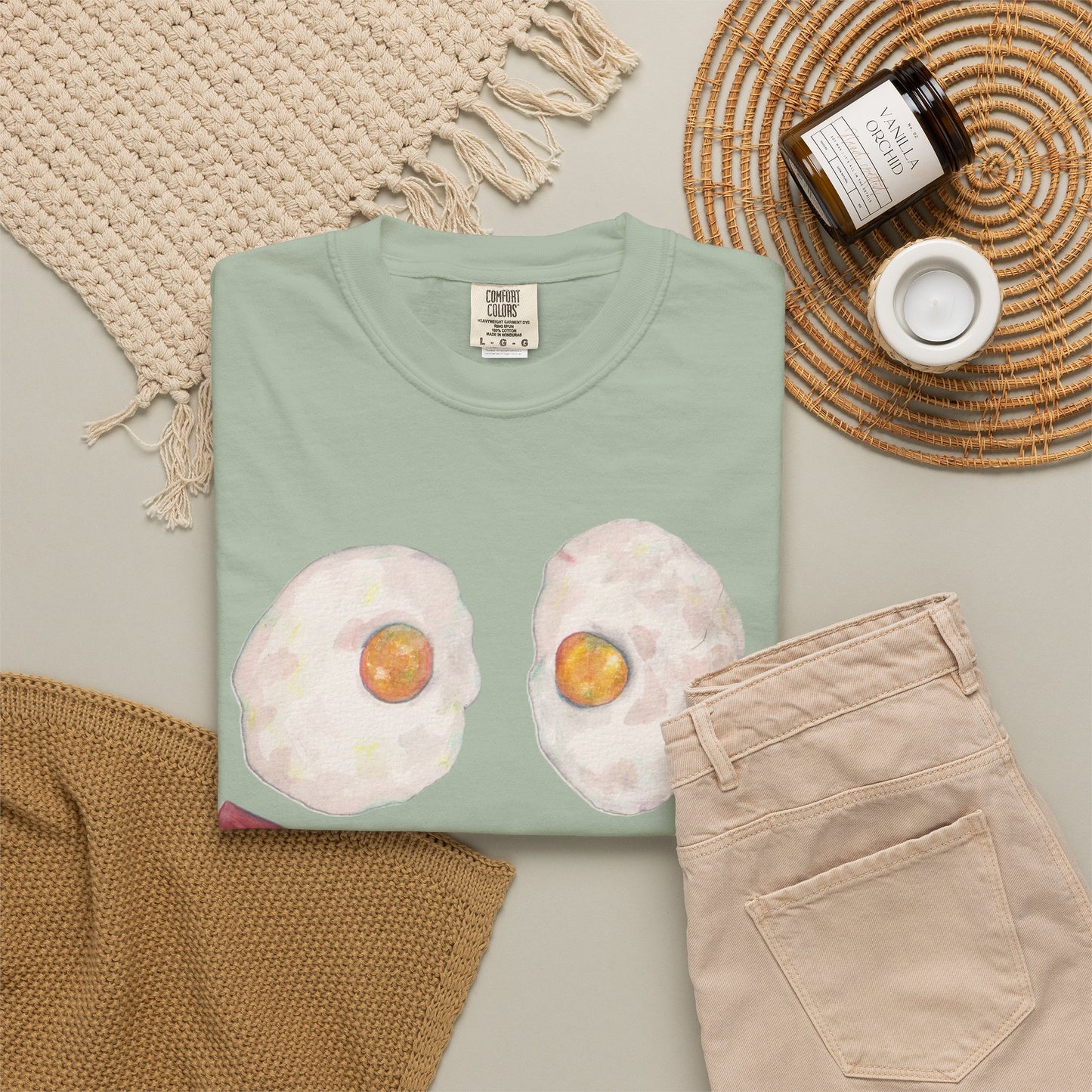 BIG Happy Breakfast Tee | Smiley Egg & Bacon Graphic T-Shirt