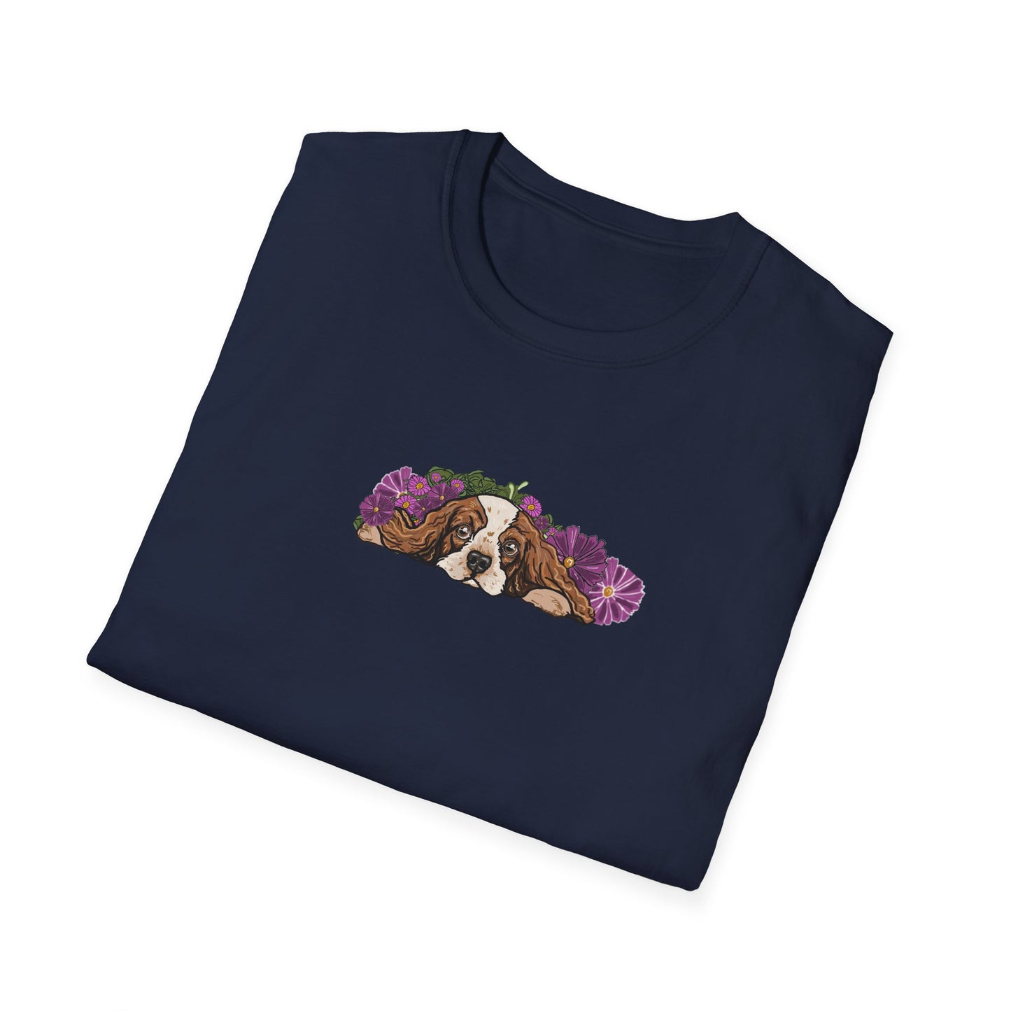 Cavalier Dog T-shirt | Floral Ocean Sea Grasses | LittleLinesdesigns