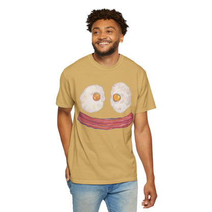 BIG Happy Breakfast Tee | Smiley Egg & Bacon Graphic T-Shirt