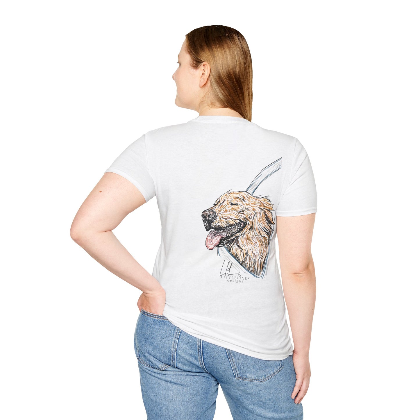 Happy Golden Retriever dog Window | Happy Window collection | LittleLinesdesigns