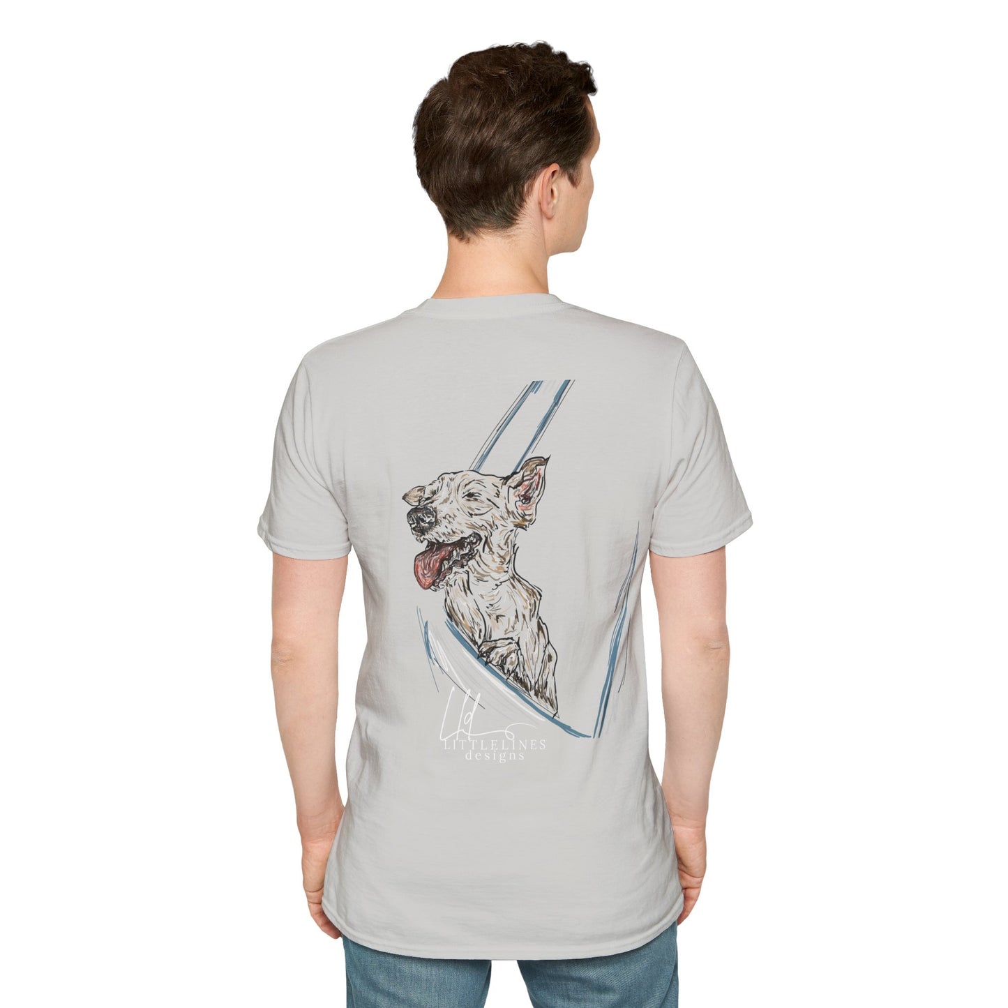 Happy Terrier dog T-shirt | Happy Dog Window collection | LittleLinesdesigns